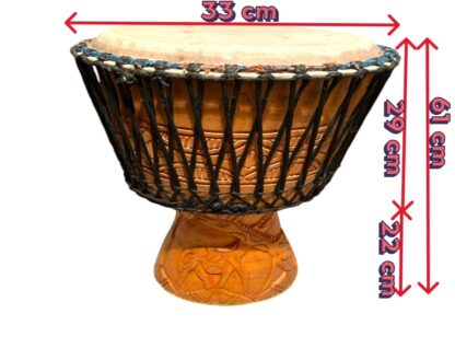 Djembe drum ”crossed giraffes carved” - Image 6