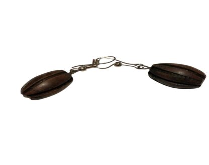 Earring cacao fruit-ebony wood