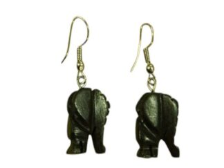 Earring elephant-ebony wood