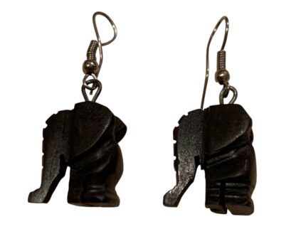 Earring elephant-ebony wood
