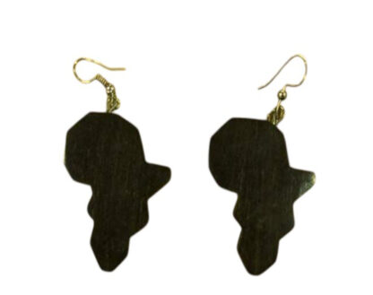Earrings Africa design-ebony wood
