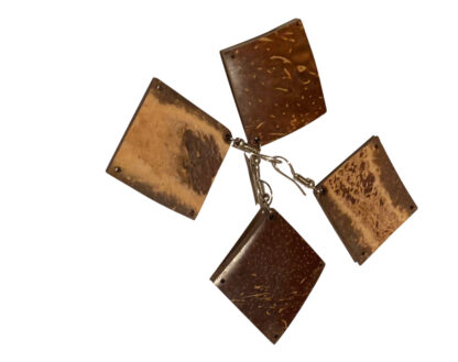 Earrings coconut shell square