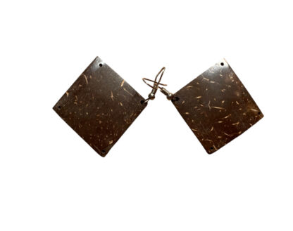 Earrings coconut shell square design