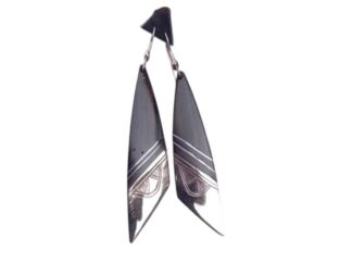 Earrings ebony and Tuareg silver