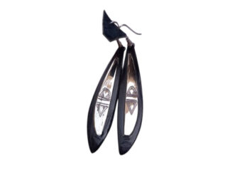 Earrings ebony and Tuareg silver