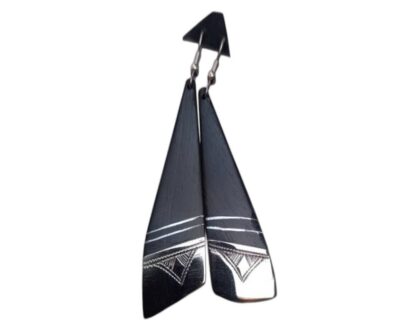 Earrings ebony and Tuareg silver