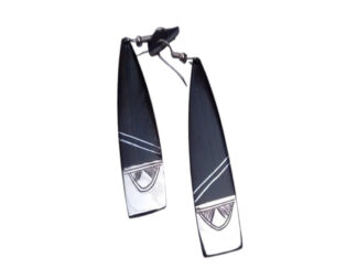 Earrings ebony and Tuareg silver