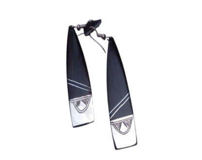 Earrings ebony and Tuareg silver