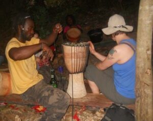 Making drum djembe